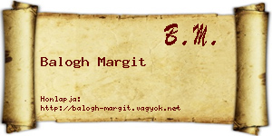 Balogh Margit névjegykártya